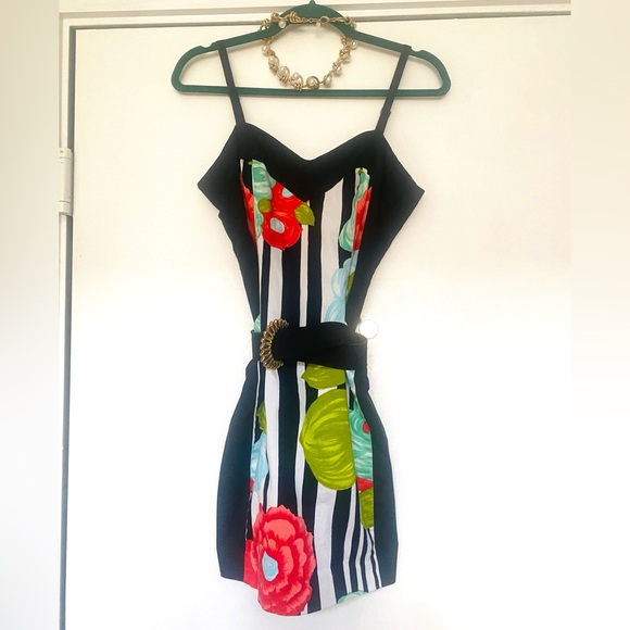 Amy Winehouse Style Retro Nanette Lepore Dress - 4 - Pinup Floral Print - Picture 6 of 6